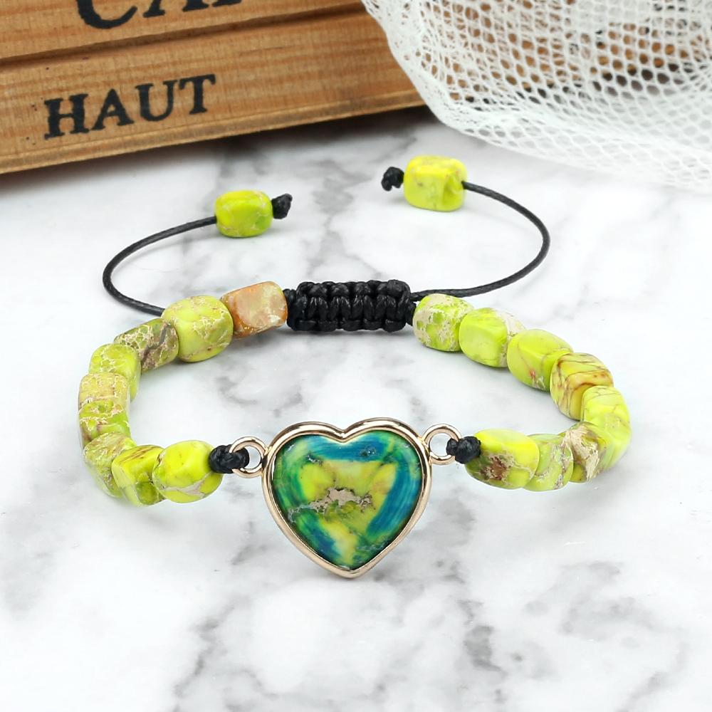 Original Beads Bracelet Tibetan Square Emperor Stone Women Men Pendant Chakra Healing Couple Chain Pulsera Bangle Jewelry Gifts