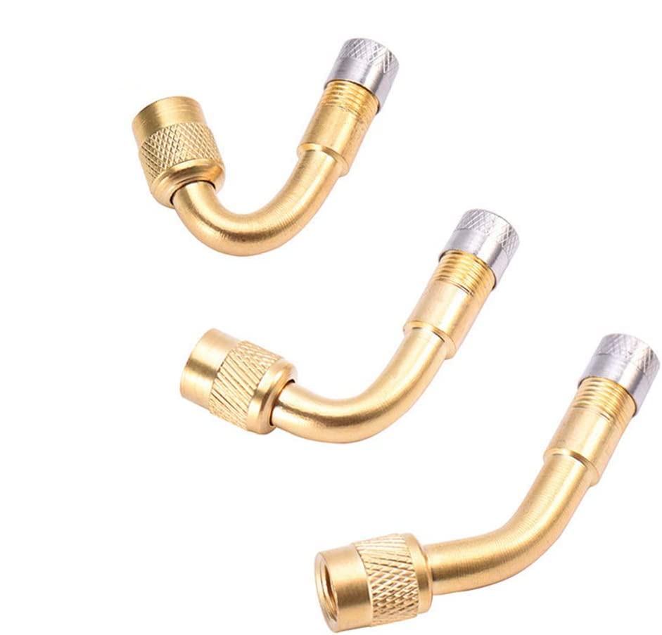 

YFFSFDC Motorcycle Air Valve 45°+ 90°+ 135° Extension L Shape Air Valve for Motorcycle Air Valve (3 Pack) (Gold) золотой