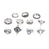 11 stk Kvinner Retro Hul Rhinestone Knoke Midi Fingerspiss Stableskjøt