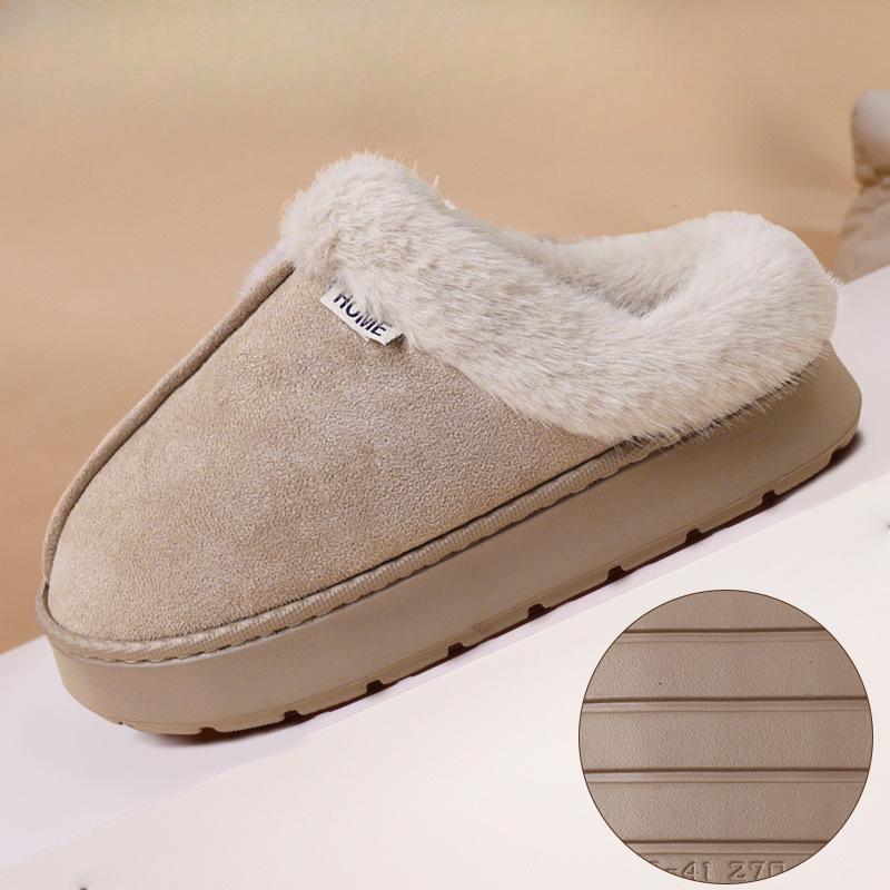 New Style Cotton Shoes, Fleece Indoor Thick-soled Slippers