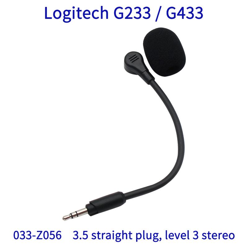 Replacement Game Mic Boom for Logitech G433 G233 GPro GPROX Gaming Headset Mic 3.5mm 3-pole Stereo Microphone