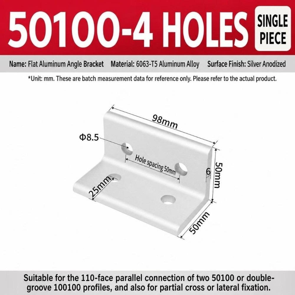 Flat Shape Aluminum Angle Bracket Solid Body Right Angle Bracket For Workbench Build