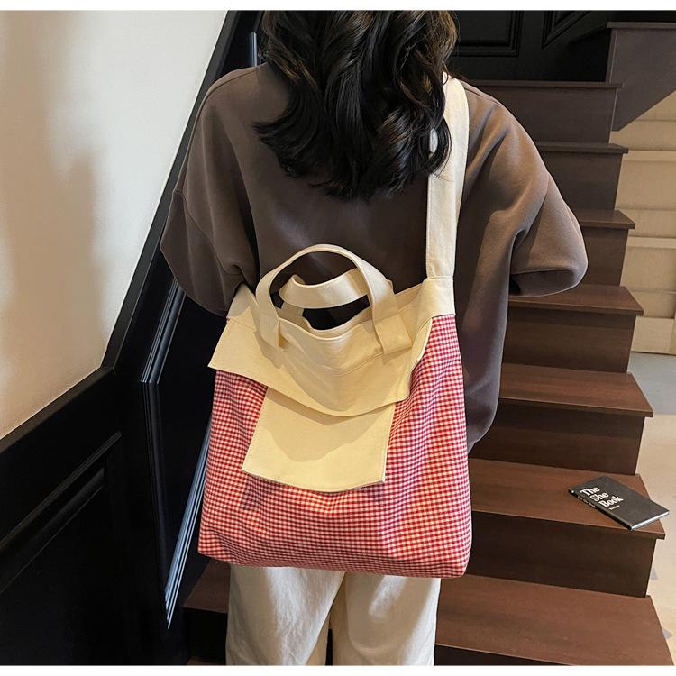 New fashionable high-value large-capacity tote bag shoulder cloth bag women's commuter fashion multi-pocket