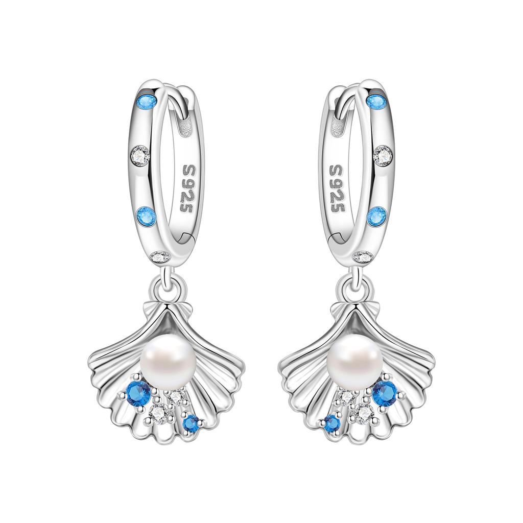 Orstarry 925 Silver Starry Mermaid Tail Hoop Earrings For Women Original Love Jewelry Party Gifts