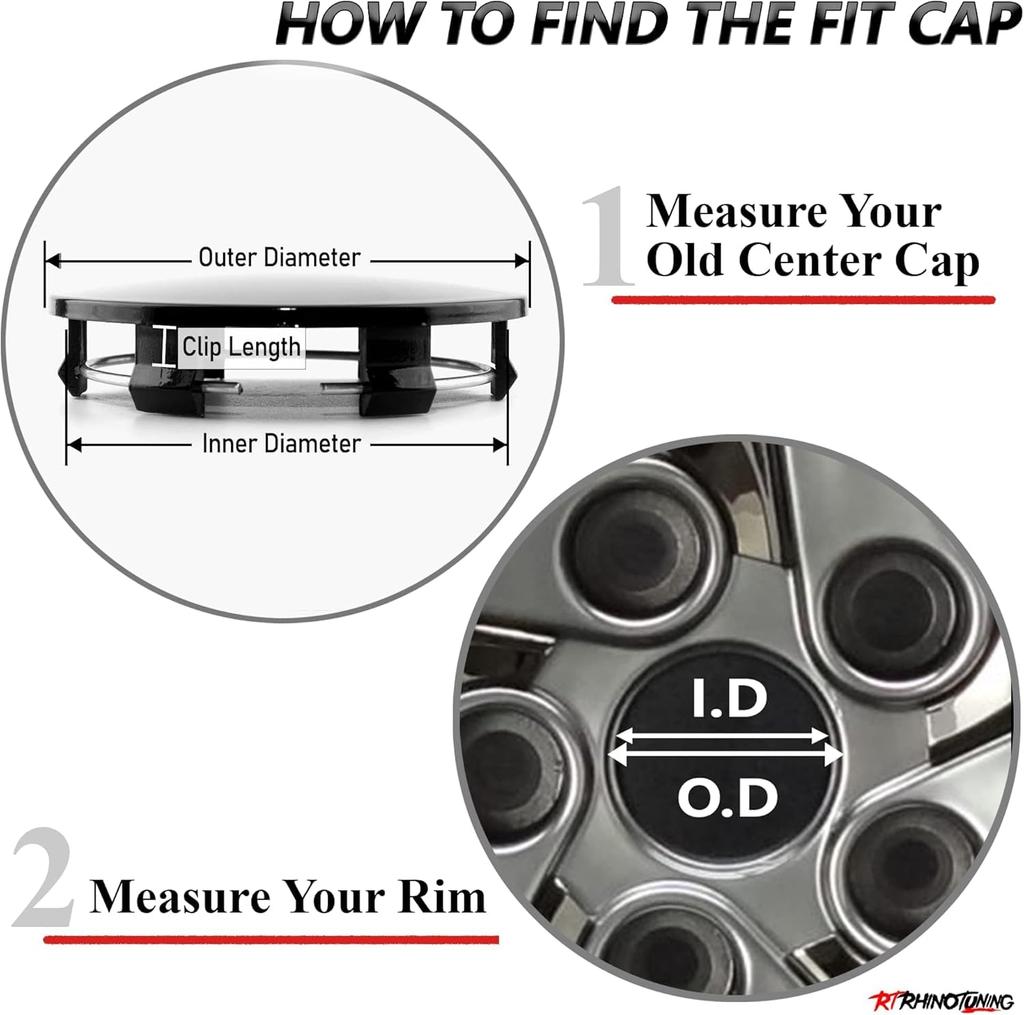 4pcs Wheel Center Caps 75mm 69mm Black Wheel Cover Center Cover