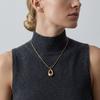 Fashion Exquisite Hollow Irregular Water Drop Pendant Stainless Steel Necklace for Women Luxury Waterproof Jewelry Party Daily