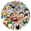 50-Piece Waterproof Anime Stickers: One Piece, Cartoon, Laptop, Skateboard, Car, Motorcycle