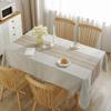 Elegant Ins Style Tablecloth In Striped Grey And Brown For Modern Dining Decor