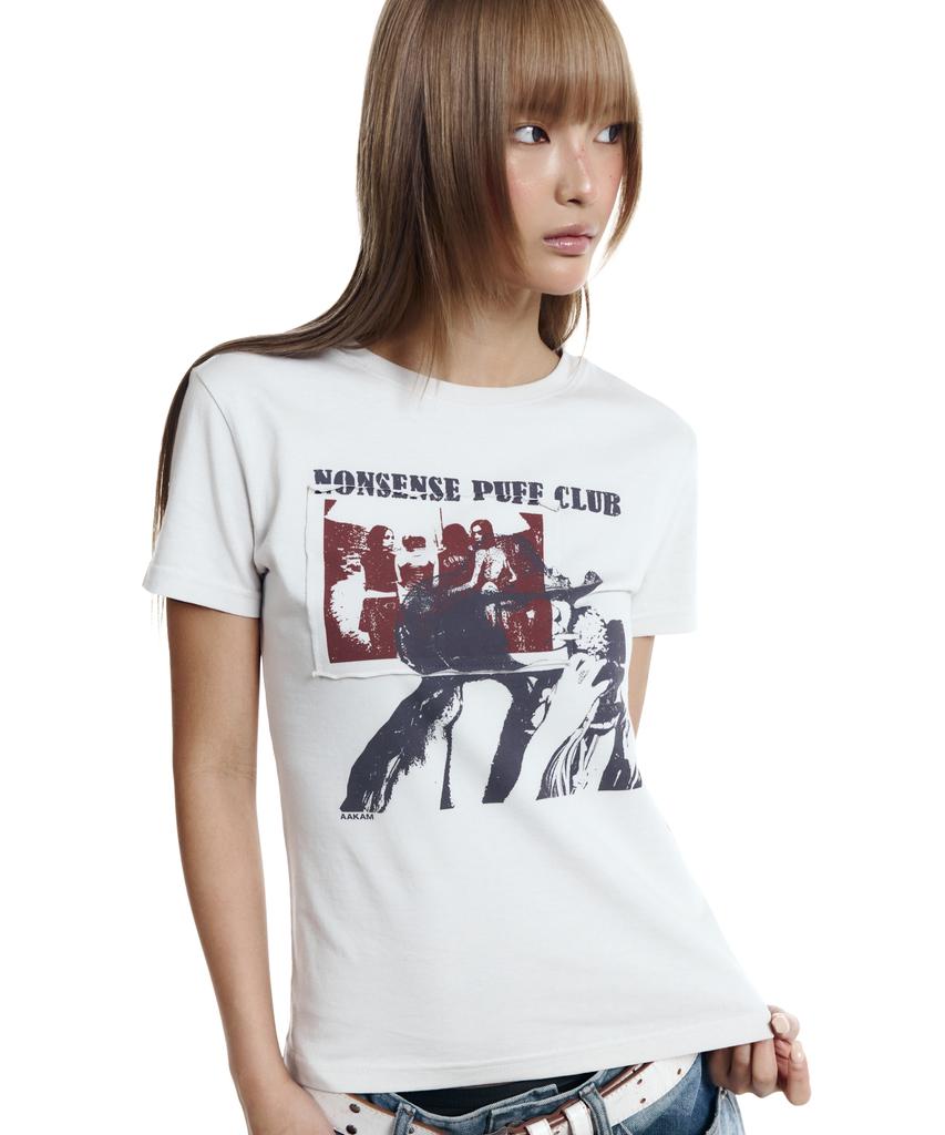 AAKAM Nonsense Puff Club Half Top (Beige)