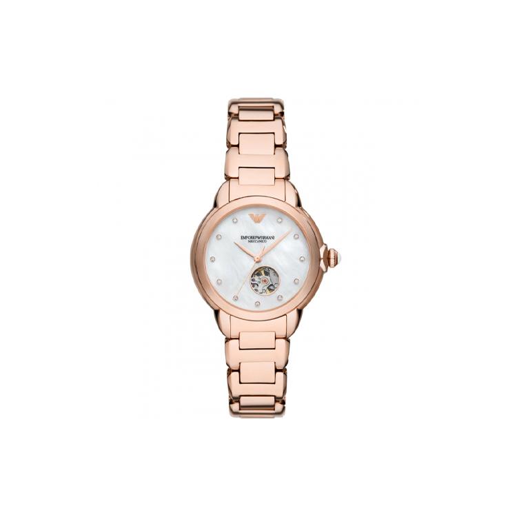 EMPORIO ARMANI Wrist Watch Automatic Mechanical Movement Stainless Steel Strap 34mm White Dial Women s Watch AR60072 White Dial