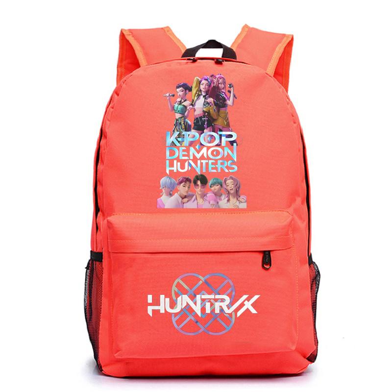 KPop Demon Hunters Backpacks Huntrix Girls Kids Mochila Boys Children Saja Boys Canvas Knapsack Students Cartoon Movie School Bags