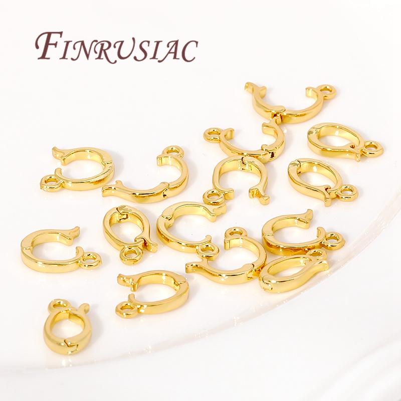 Brass Charm Enhancer Clasp 18K Gold Plated Pendant Bail Clasps Connector For Pearl Bracelet/Necklace Jewelry Making Accessories