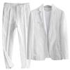 Men's Casual Linen Suit Set - Lightweight Korean Fashion, Loose Fit, Handsome Summer Style with Free Shipping