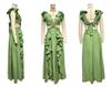 European and American Spring 2026 Women's Elegant Floral Deep V Cut-Out Waist Dress