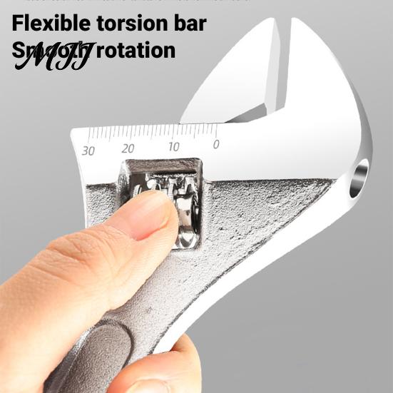 Forged Alloy Steel Spanner 6/8/10/12/15 Inch Adjustable Wrench, Wide Jaw Opening Wrench for Household Plumbing Automotive Home Improvement Garage