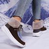 Fashion Fashion Faux Fur Lace Up Snow Boots Women 2025 Winter Thick Bottom Wedge Heel Cotton Hiking Shoes Warm Short Plush Ankle Boots