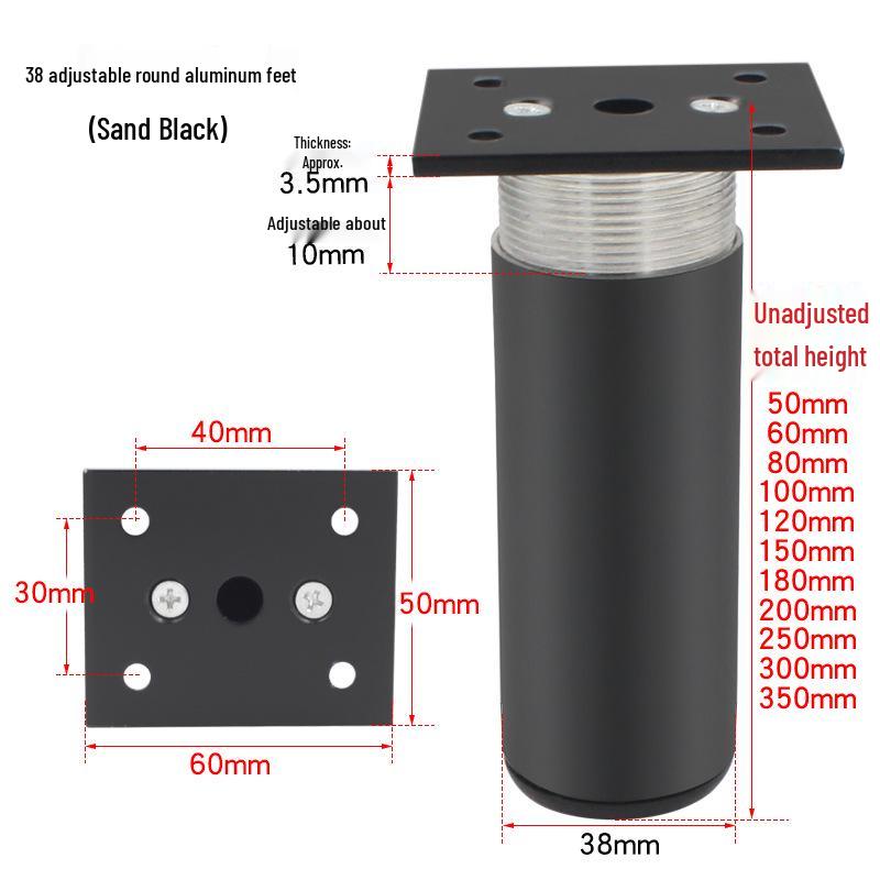 Heavy-Duty Adjustable Aluminum Alloy Furniture Legs for Cabinets, Sofas, TV Stands, and Bathrooms
