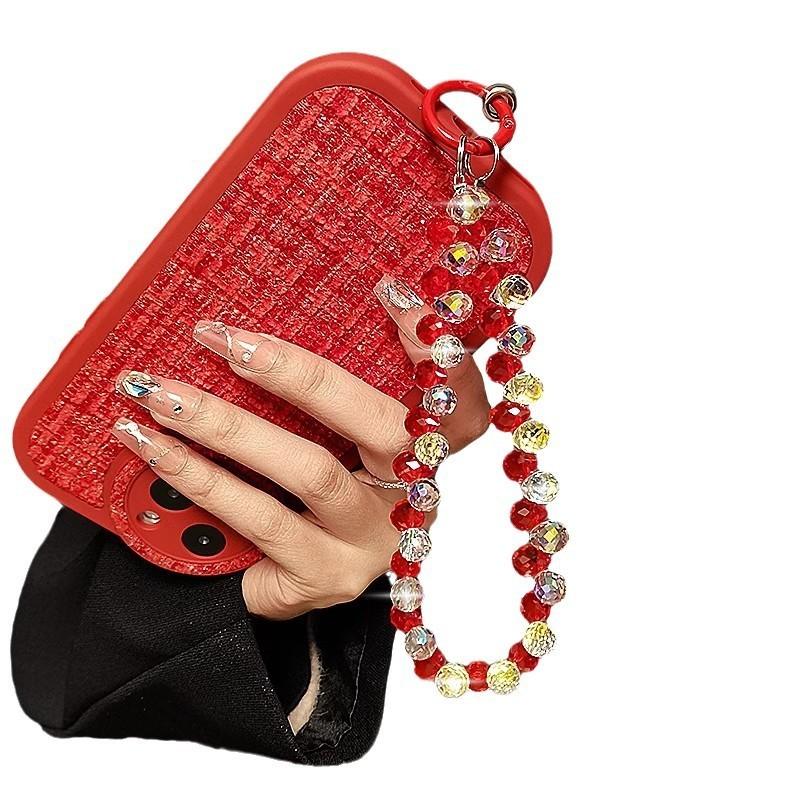 Crystal Bead Mobile Phone Chain, Wristband Sling, Phone Case And Keychain Bag Pendant