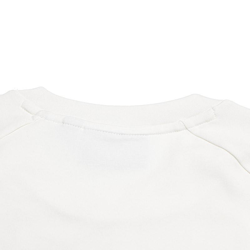 Fila Original Color Block Ribbed Raglan Sleeve Fashionable Versatile Regular Sleeve T-Shirt Women Tops Steam-White F51W639202FIV