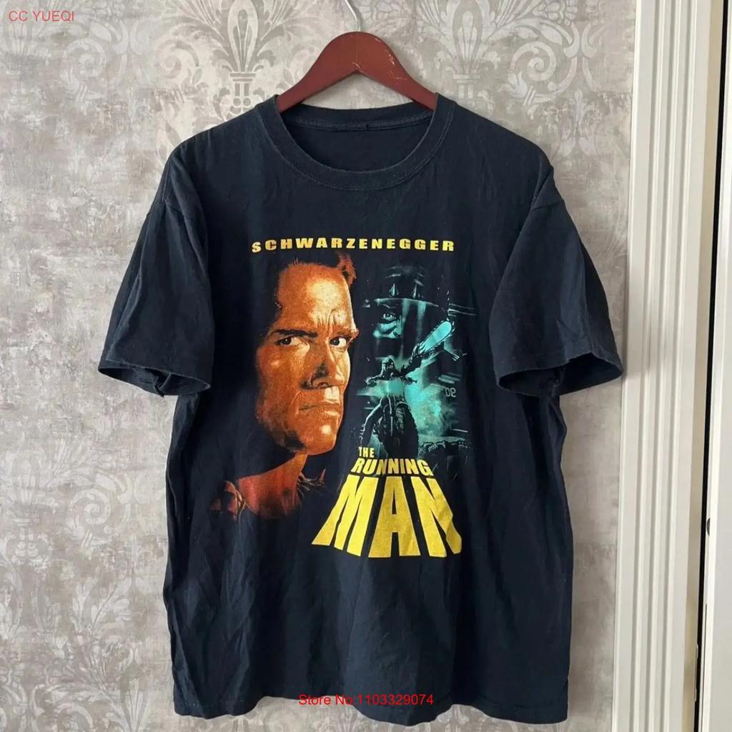 Schwarzenegger The Running Unisex Movie T Shirt Vintage Washed Unisex Comfortable Homme Slightly Soft Designer Clothes