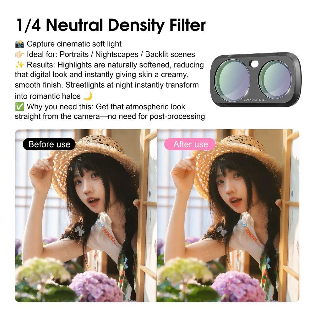 Adjustable ND2-32 Filters Kit Lens Protector for Insta360 Luna Ultra Gimbal Camera Accessories