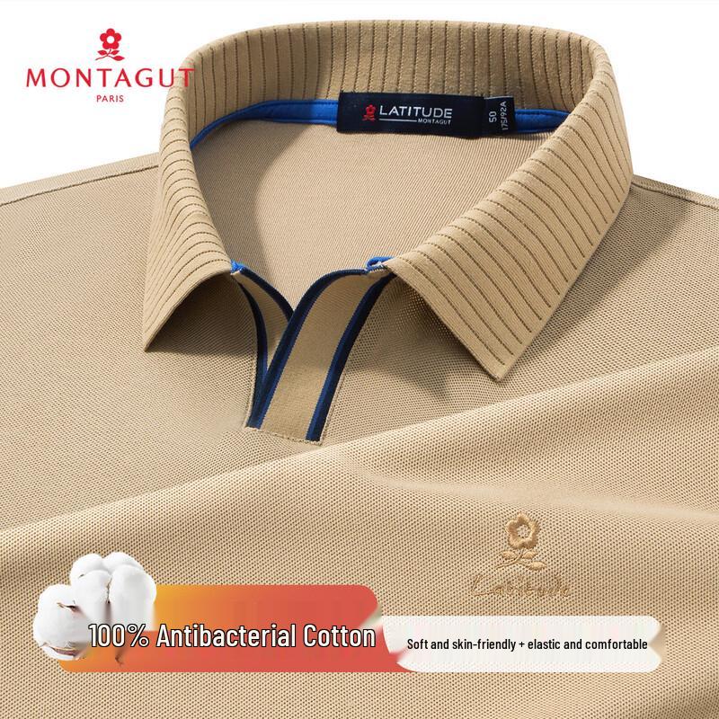 MONTAGUT Men s Pique Cotton Polo Shirt 50