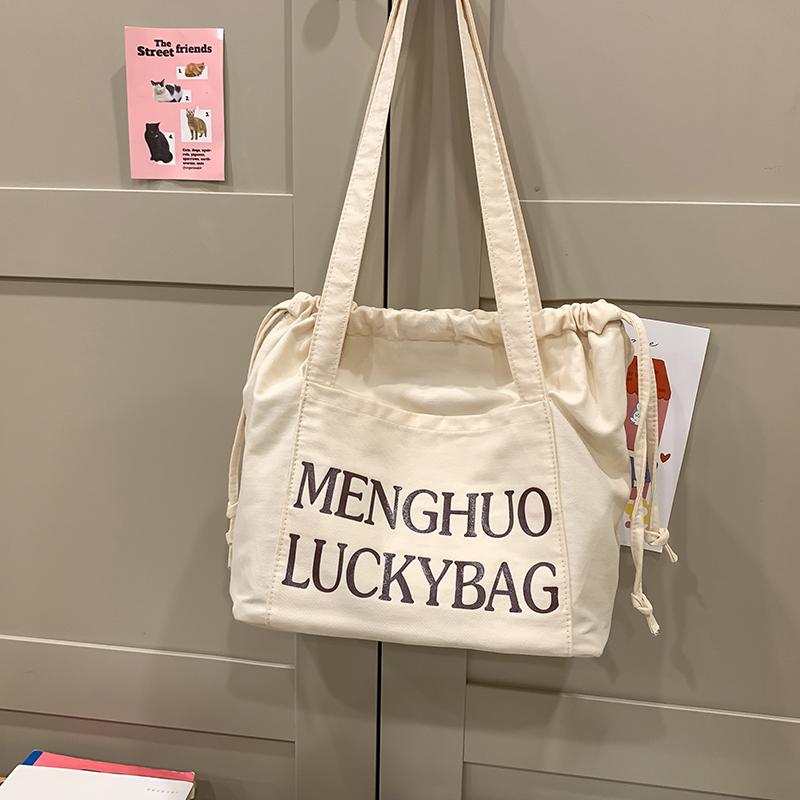 Джинсовая сумка женская сумка через плечо с завязками большая вместительная сумка-тоут — фото 14