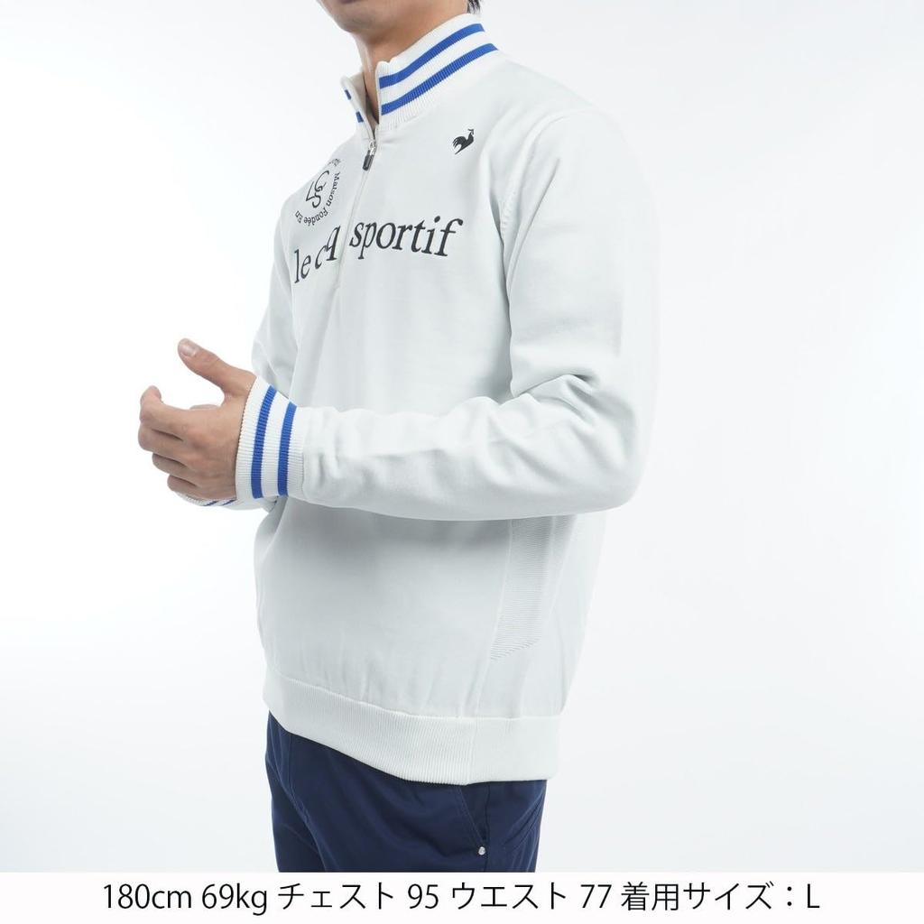 Coq Sportif Pullover Halbreißverschluss Gefüttert Winddicht Strick Handwaschbar Kaltes Wetter Golf LG4FST30M WH00 [Le Golf] [Stretch Forcer] Herren (Weiß)