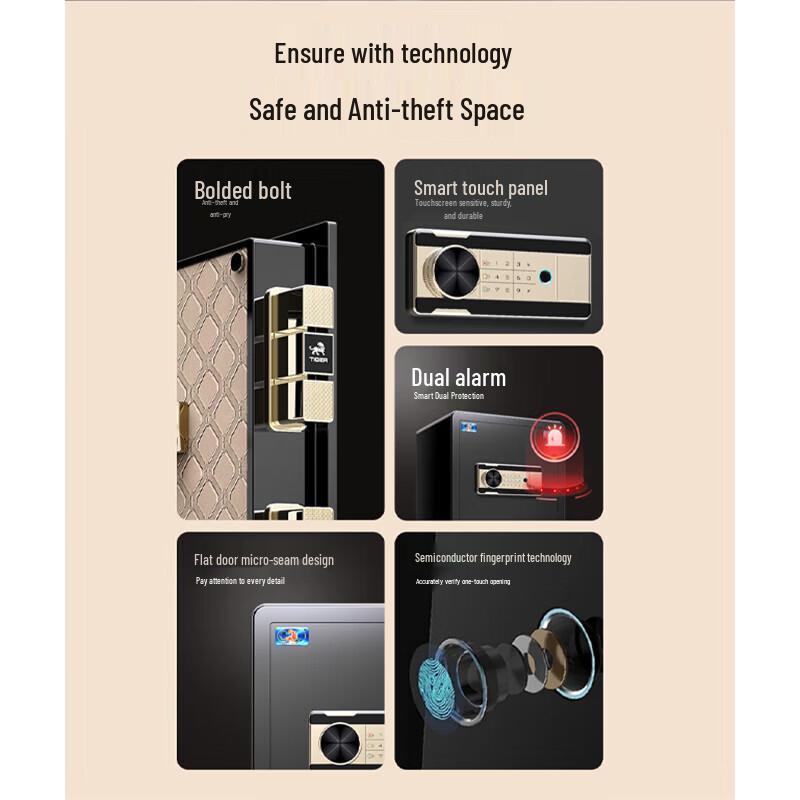 Tiger Fingerprint Password Home Safe