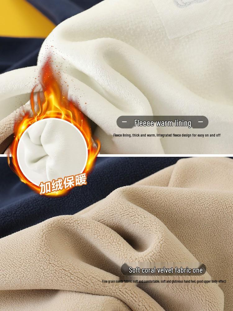 Jungen fleecegefüttertes Winter-Basisshirt mit halbem Stehkragen U15124