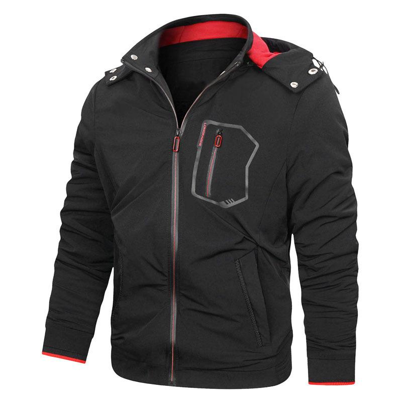 Autumn New Men's Casual Hooded Stand Collar Jacket Baseball Jacket Men's Wear