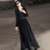 Lanser 2026 Frühling Französisches Retro-Spitzen-V-Ausschnitt-Langkleid