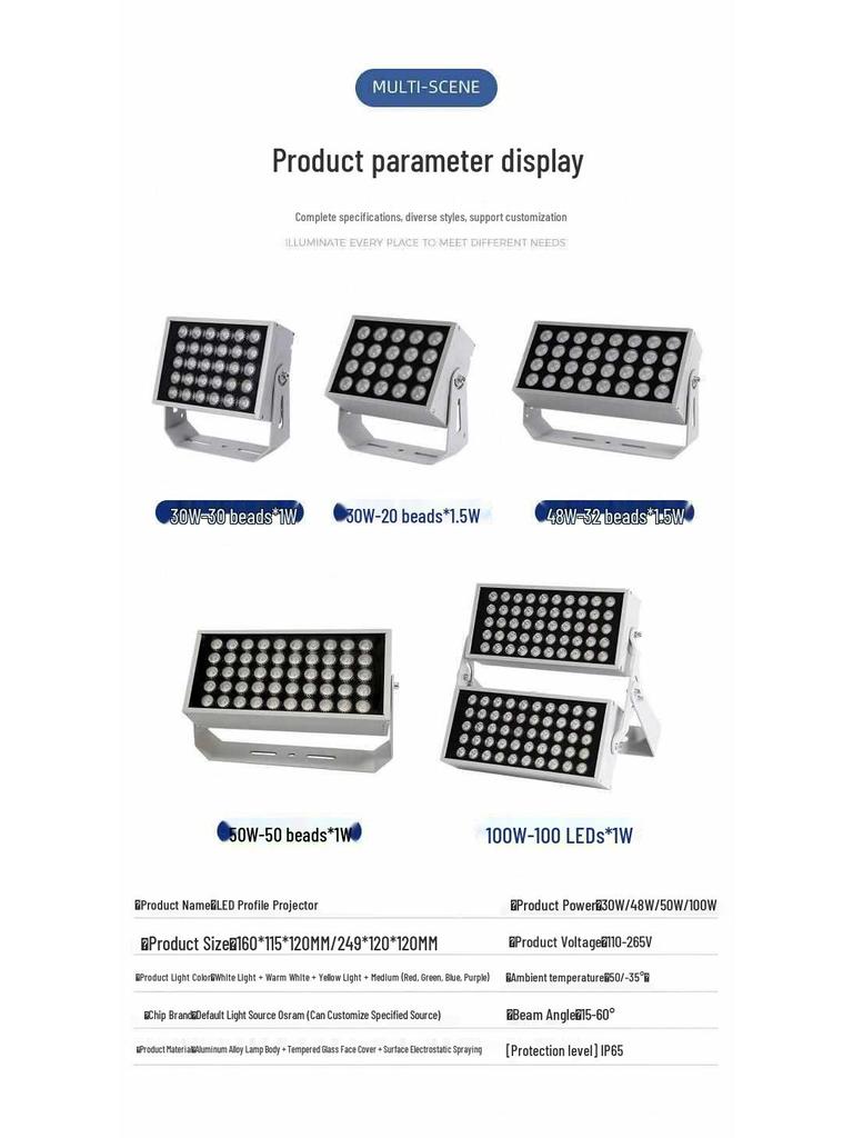 LED Floodlight Outdoor Waterproof Spotlight for Wall, Pillar, or Tree