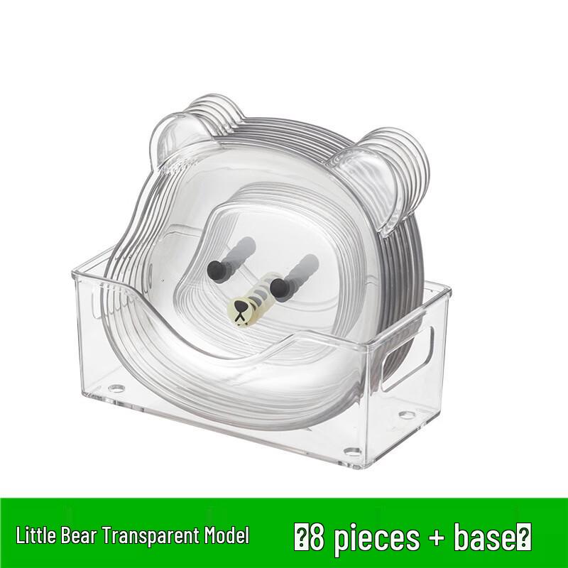 Cute Bear Plastic Snack & Bone Dish Set