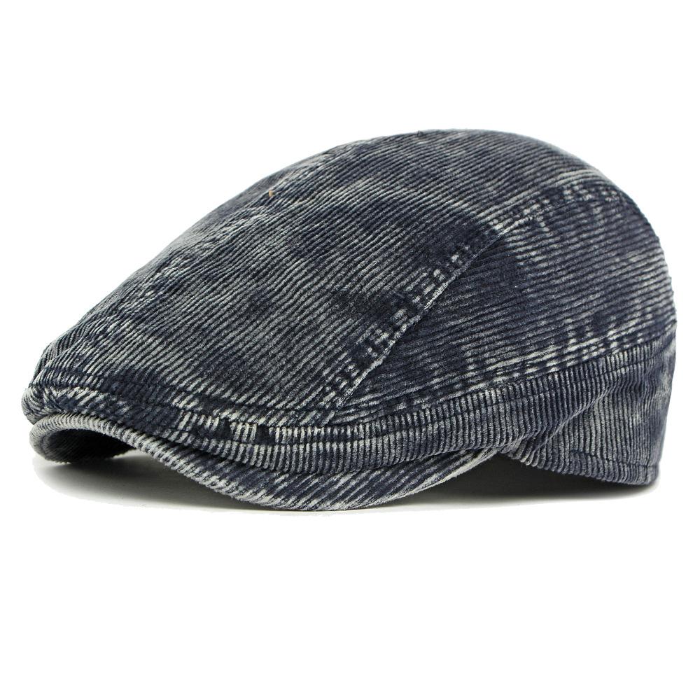 Autumn Winter Corduroy Cap Men Beret British Cap Forward Cap