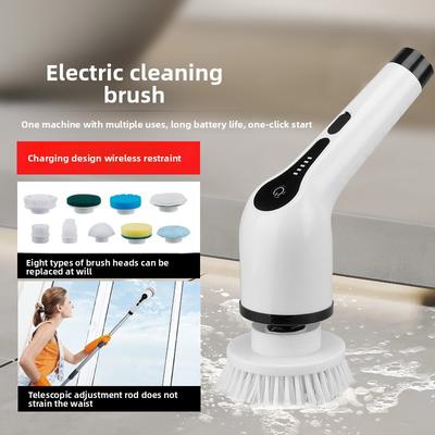Seven-in-one Wireless Electric Cleaning Brush Long Handle Retractable Bathroom Toilet Floor Electric Brush