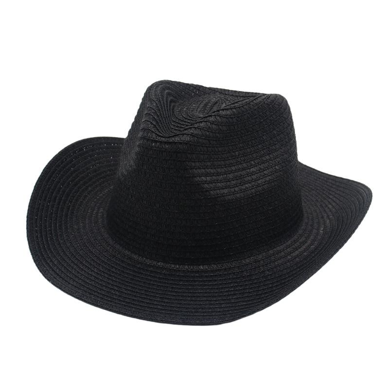 Ethnic Style American Straw Hat Western Cowboy Warped Edge Spring And Summer Thin Top Hat Performance Jazz Hat Spring And Summer Fishing Hat
