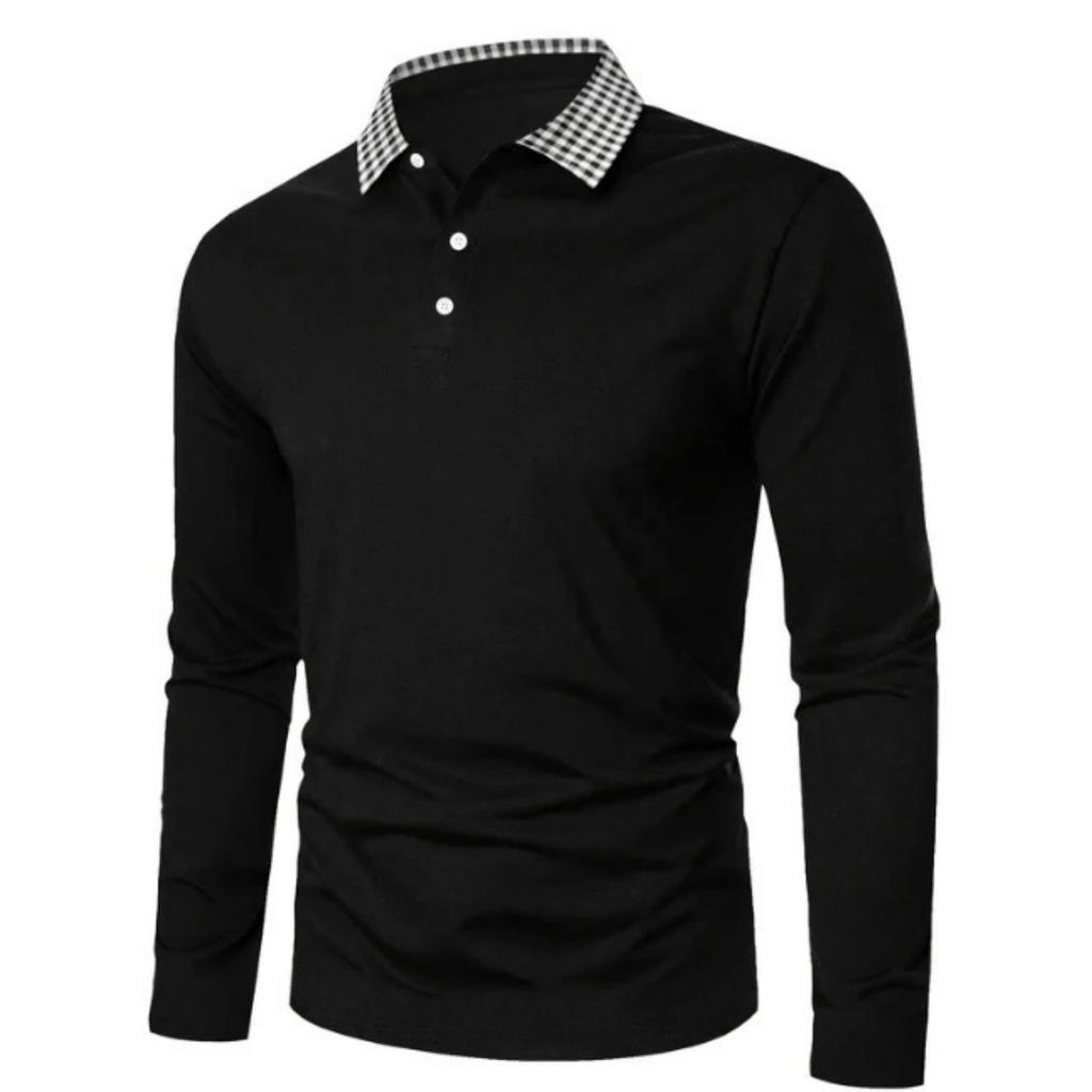 Spring and Autumn Men's Long Sleeve Business Casual Versatile Breathable Moisture Wicking Commuter Daily Top