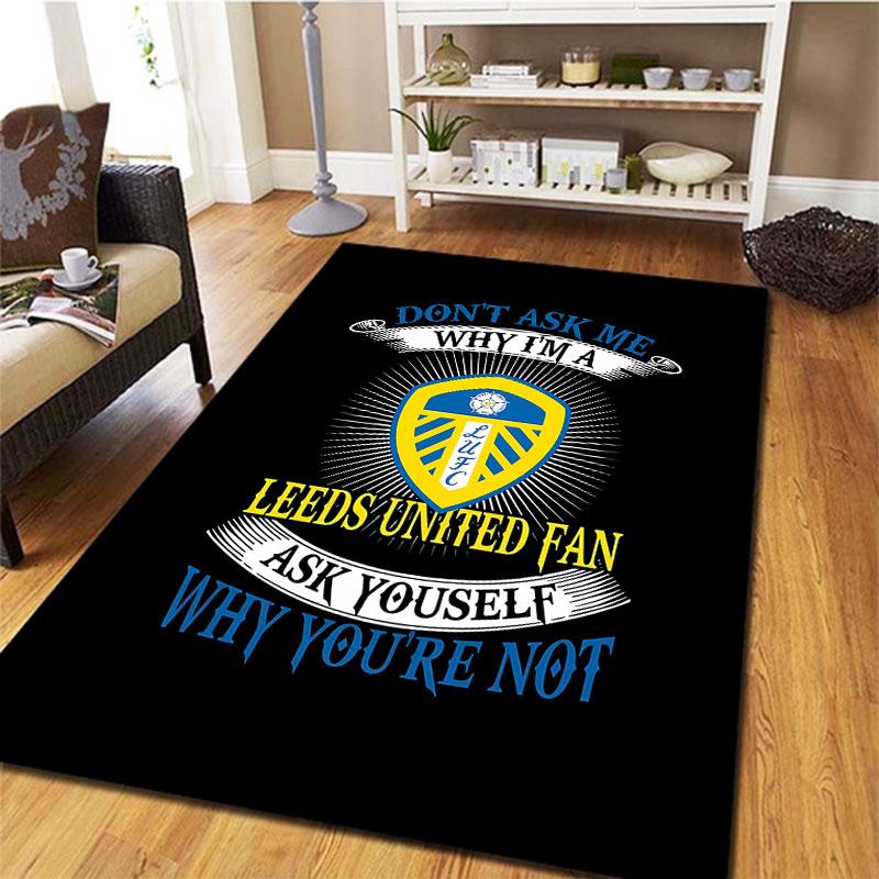 Leeds United Football Club Carpet Rug for Living Room Bedroom Home Sofa Decoration,Kids play Non-slip Floor Mat