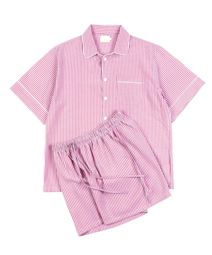 Povere Classic Stripe Men'S Short Sleeve Set