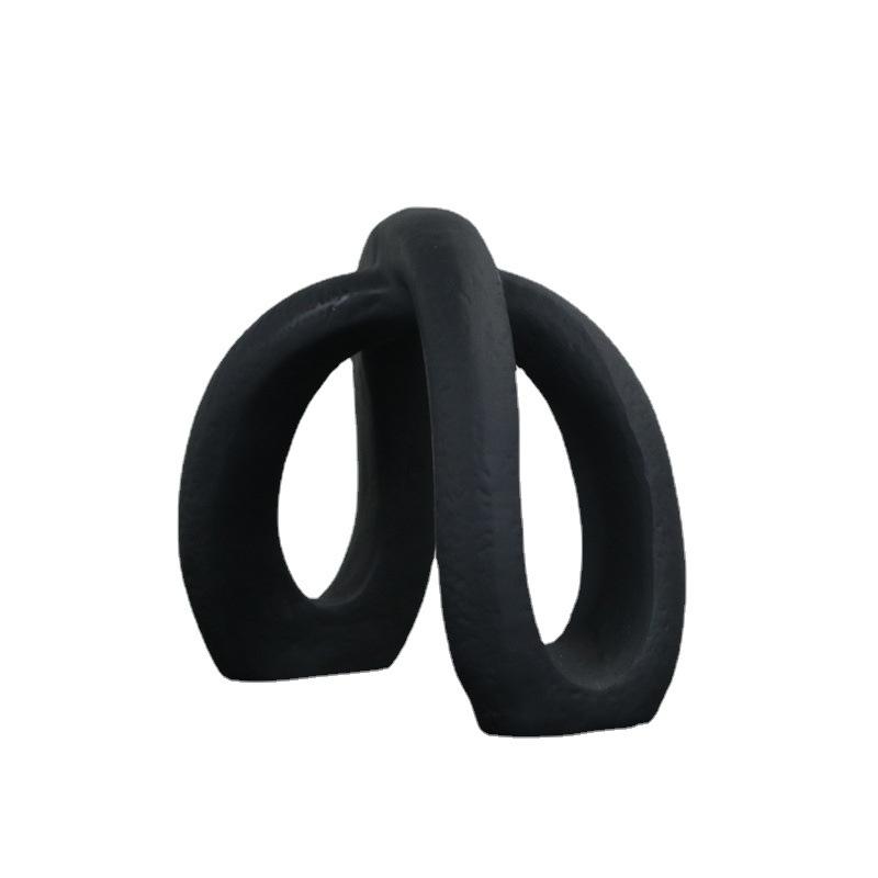 Modern Simple Resin Black and White Hemp Rope Geometric Desk Living Room Model Room Bookcase Fashionable Light Decoration