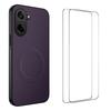 For OnePlus Ace 5 Racing 5G/OnePlus Nord CE5 5G Magnetic Case WANLONFENG TQ1 Series Carbon Fiber Texture PC TPU Phone Cover with 2Pcs Screen Films
