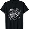 Schwarze Rosen Graue Rose Dunkle Blume Romantik Floral T-Shirt