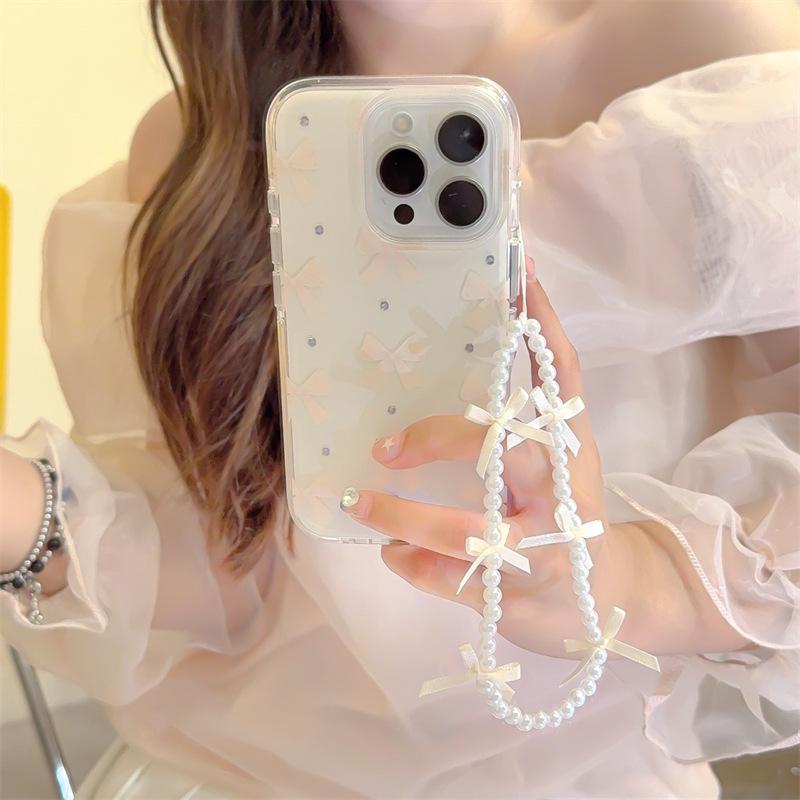 Champagne Bowknot iPhone 17 Pro Max & 16 Case - Trendy Double Layer Design