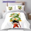 Son Goku Pattern Bedding,Quilt Set Quilt Cover Pillowcase Home Birthday Gift (1 * Duvet Cover + 2 * Pillowcase, Without Core)