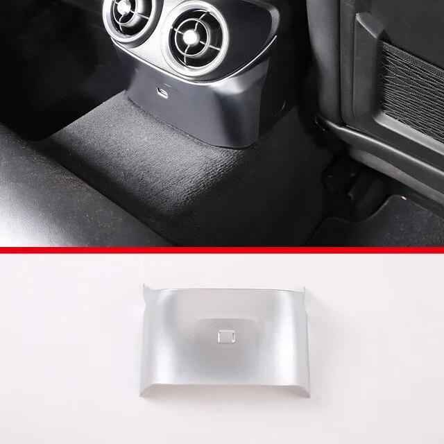 ABS Carbon Fiber For Alfa Romeo Giulia 2017- Car Rear Row Air Conditioning Vent Outlet Cover Trim Auto Interior Accessories