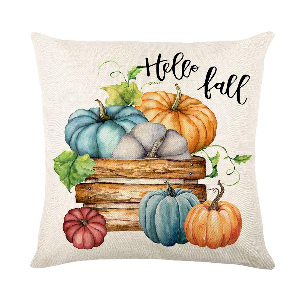 Pillowcover Autumn Pumpkin Pillow Cases Happy Harvest Thanksgiving Party Throw Cushion Case for Couch Sofa Outdoor Home Decor