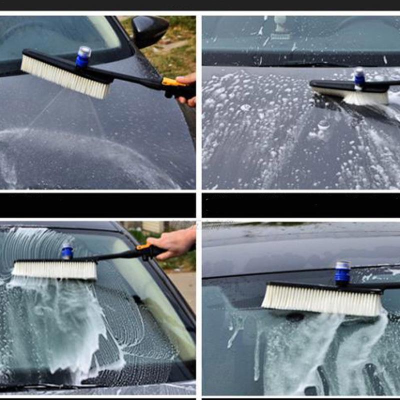 Car Brushes For Washing AdjustableLong Handle RV Wash Brush Car Water Cleaning With Foam Container Car Scrubber