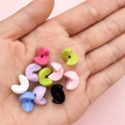 Handmade Accessories 10Pcs Acrylic Fashion Solid Color Loose Beads DIY For Key Chain Double Pinyin Bracelets 10*12.7mm