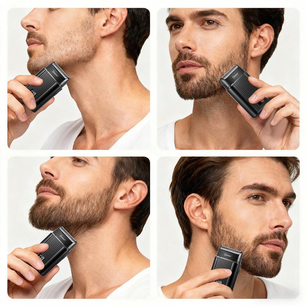 Hatteker Electric Razor for Men Rechargeable Shaver Waterproof Cordless Razor with Nose Hair Trimmer for Travelling Mini